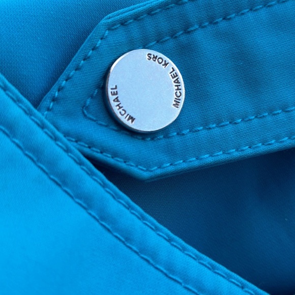 Michael Kors Blue Full Zip Belt Long Sleeve Trench Coat Size S - Picture 12 of 13